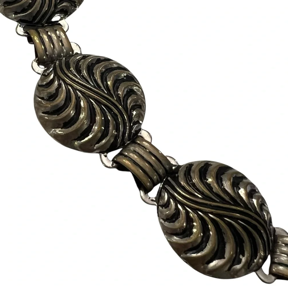 VTG‎ Waist Belt Antique Silver Tone Metal Swirls Boho Western 28” 70’s Classic